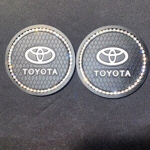 TOYOTA 2 Cup Holders with Logo & Name (Rhinestones)
